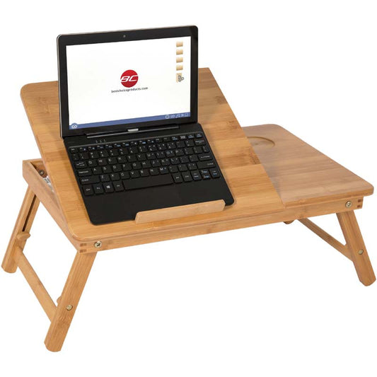Wooden laptop table & stand with cooling pad