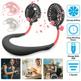 Mini portable led light usb rechargeable fan neck