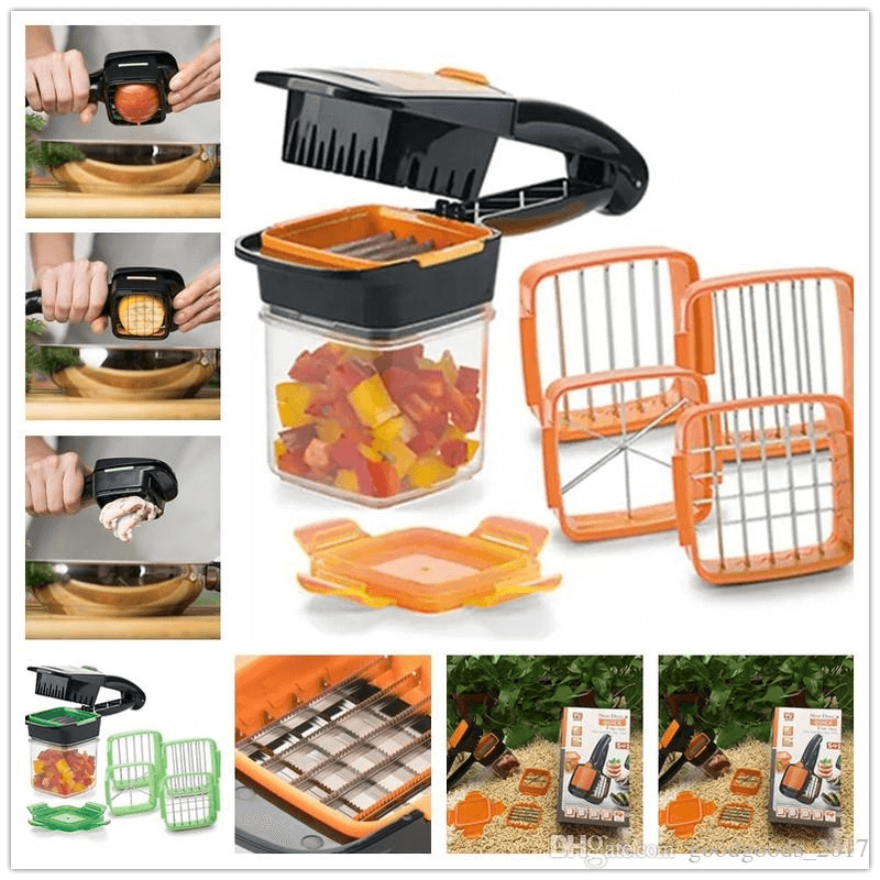 Nicer quick 5-in-1 dicer fruit and vegetable cutter set