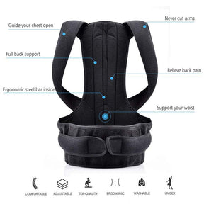Posture corrector back brace adjustable straightener