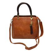 Luxury pu leather women handbag shoulder bag- light brown