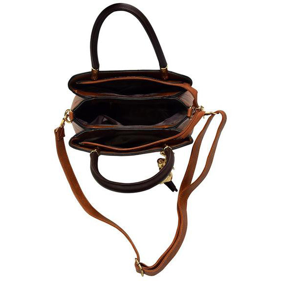 Luxury pu leather women handbag shoulder bag- light brown