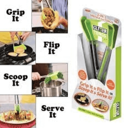 2 in 1 spatula & clever tong