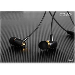 Proda pauz series wired earphone pd-e200 - black