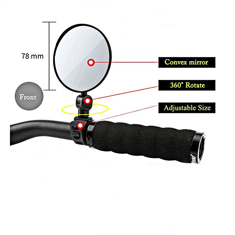 Rear view bicycle reflex mirror