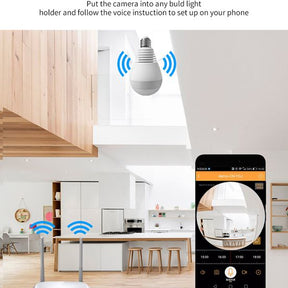 Led bulb cctv camera with motion detection