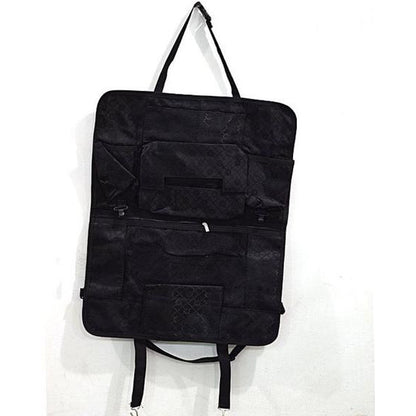 Car back seat multi pockets organizer - black
