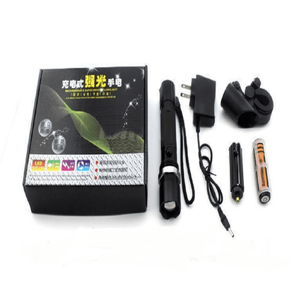 Rechargeable bicycle mechanical rotating zoom led flashlight