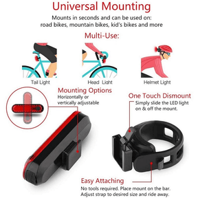 Rechargeable waterproof bicycle waring rear tail light