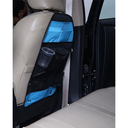 Car back seat multi pockets organizer - blue black