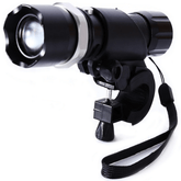Rechargeable bicycle mechanical rotating zoom led flashlight