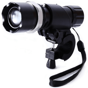 Rechargeable bicycle mechanical rotating zoom led flashlight