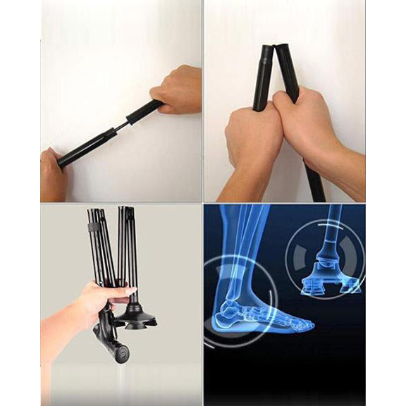 Safety walking stick with alarm - lighted walking cane