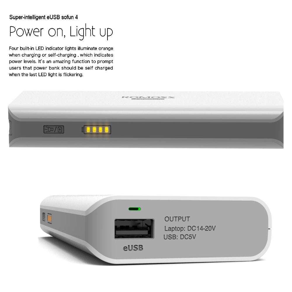 Romoss laptop power bank 10400mah