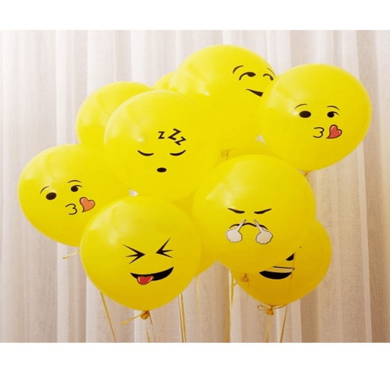 Pack of 10 emoji balloons for birthday party wedding props