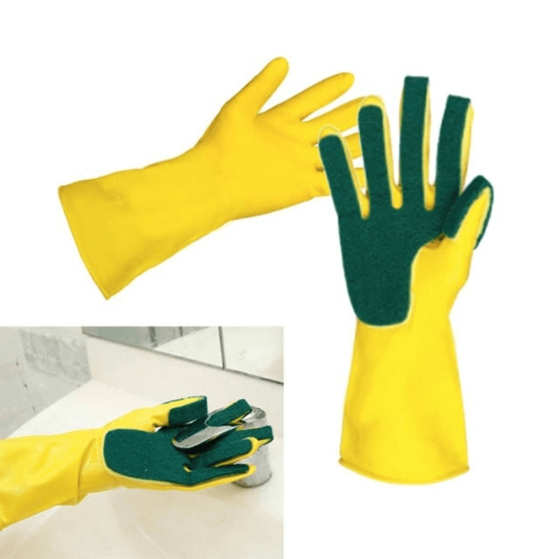 Latex sponge dish washing gloves