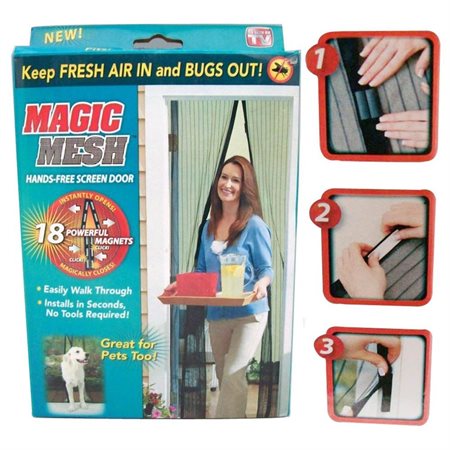 Magic mesh hands-free screen door