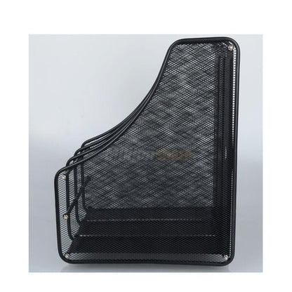3-tier magazine frame - black steel mesh