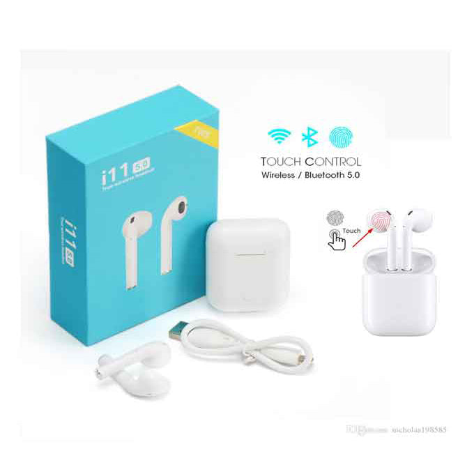 I11 wireless touch sensor bluetooth earbuds + charging case
