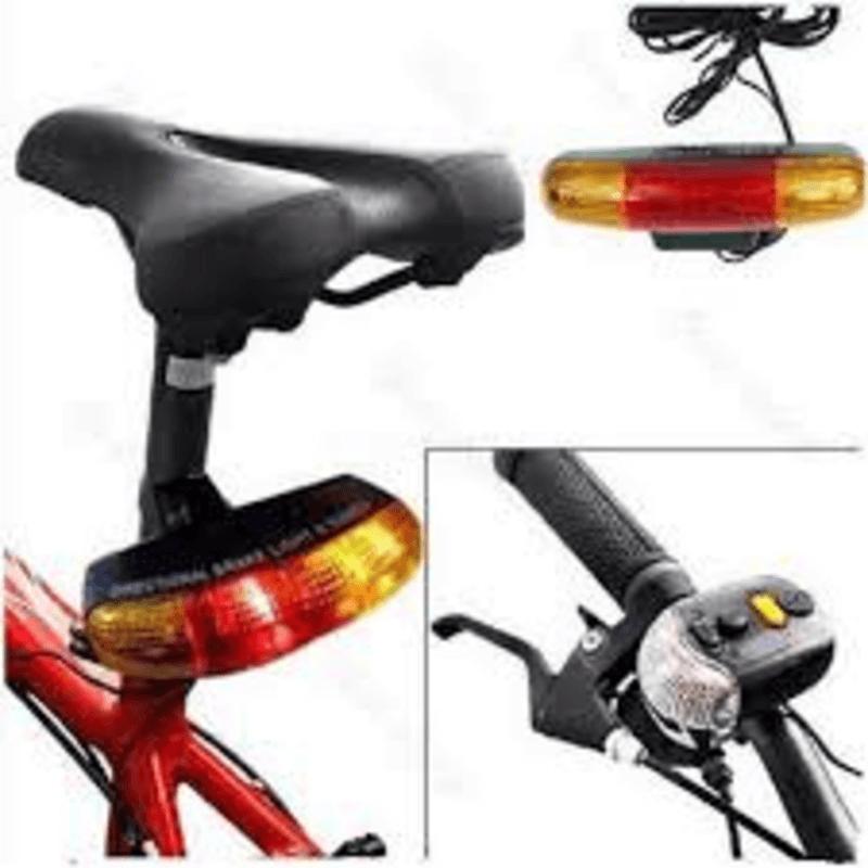 7 led bicycle turn signal directional brake light with horn