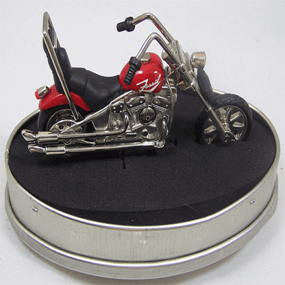 Fossil brand antique harley davidson bike clock- metal red