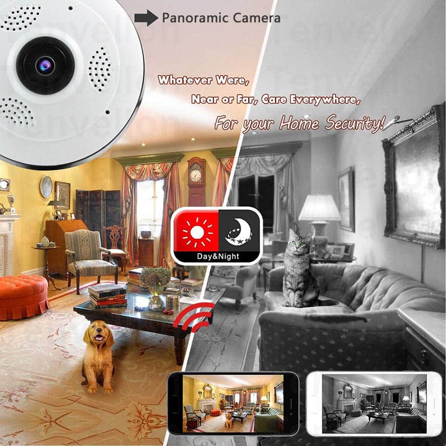 Panoramic fisheye cctv wifi camera