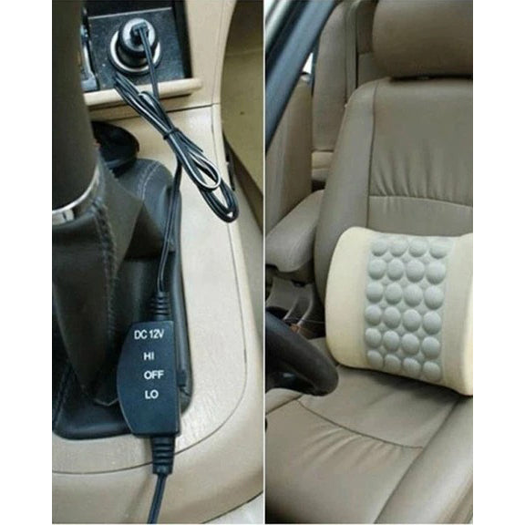 Car back seat massager with vibrator - beige