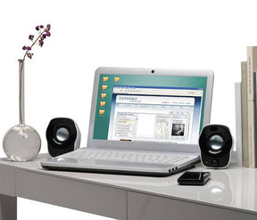Logitech z120 mini stereo speakers - black & white