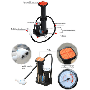 Mini portable bicycle high pressure foot pump