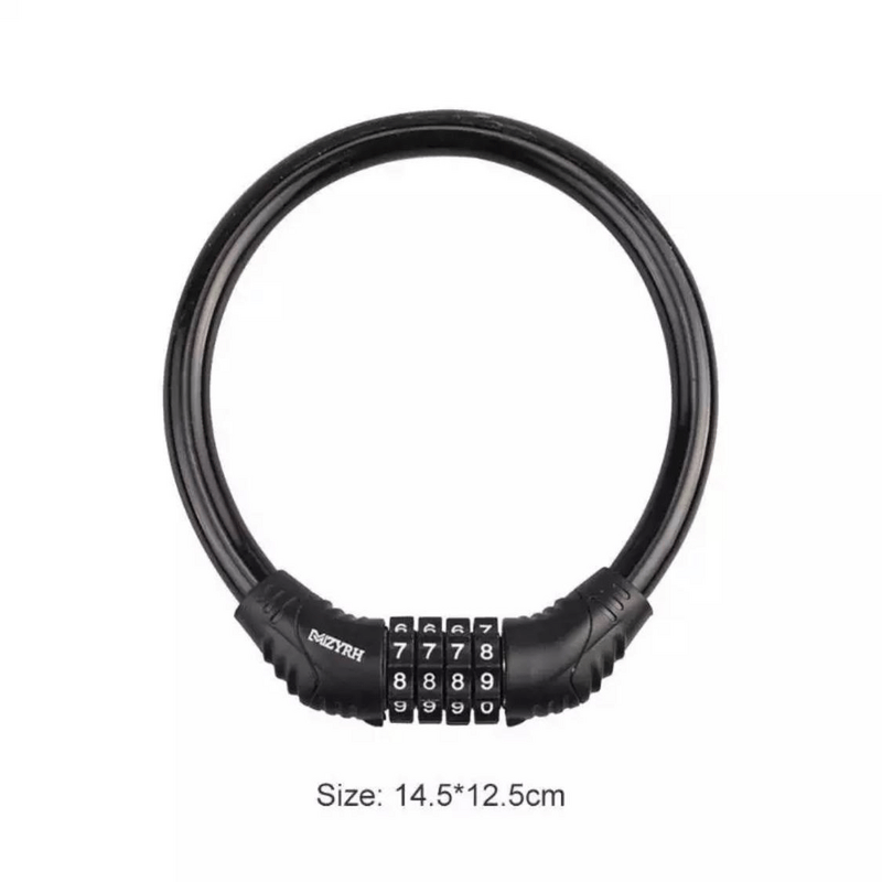 Anti-theft 4 digits security cable black color lock for bicycle