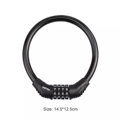 Anti-theft 4 digits security cable black color lock for bicycle