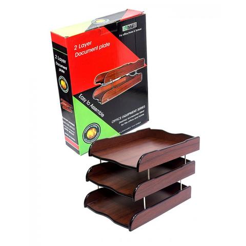 Wooden 3 layer document plate for office and home
