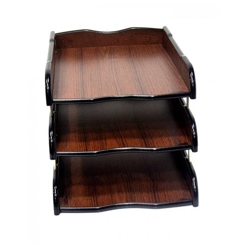 Wooden 3 layer document plate for office and home