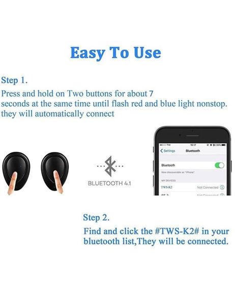 Wireless bluetooth earpieces earbuds headphones+dock charger