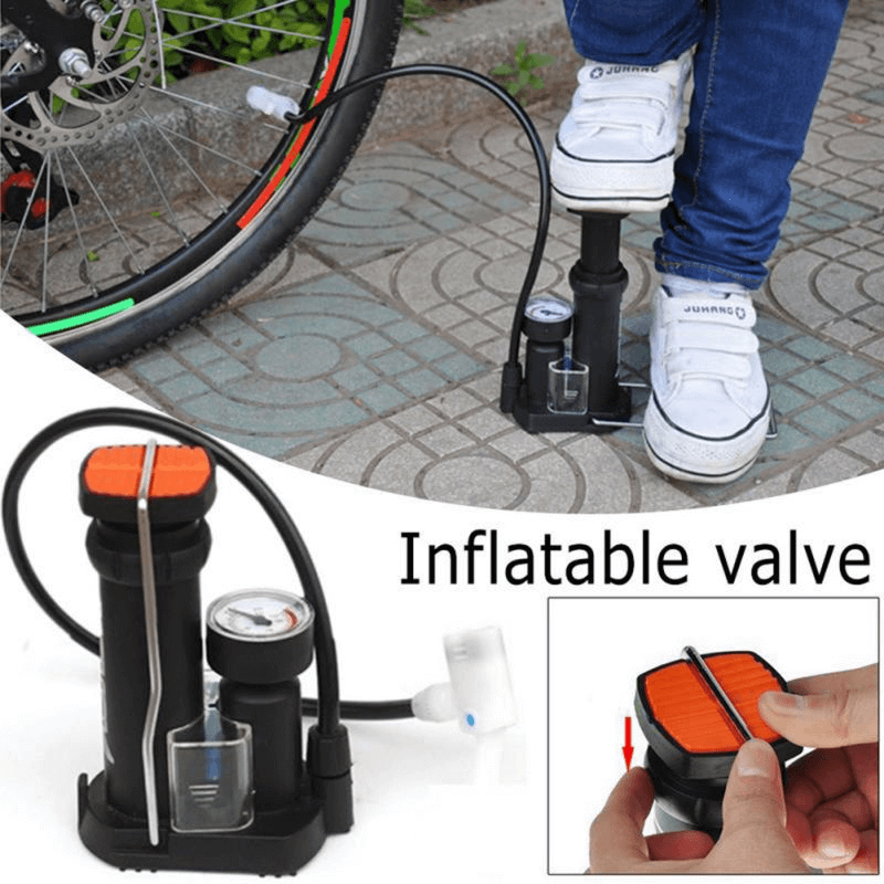 Mini portable bicycle high pressure foot pump