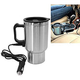 Heated stainless steel car coffee mug with charger & usb