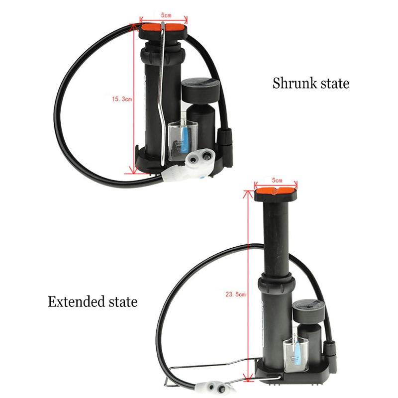 Mini portable bicycle high pressure foot pump