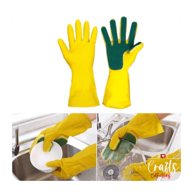 Latex sponge dish washing gloves