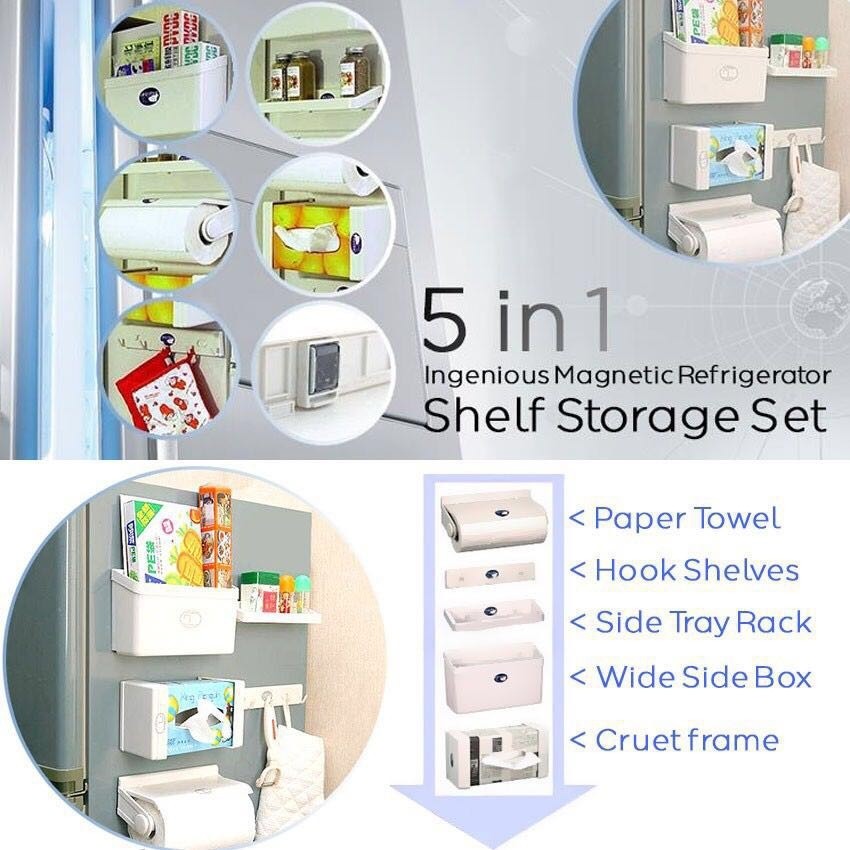 5 in 1 magnetic shelf storage set