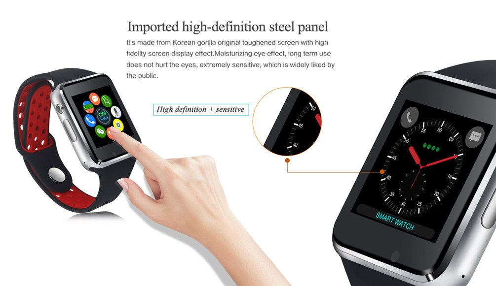 Android bluetooth smartwatch m3 black red