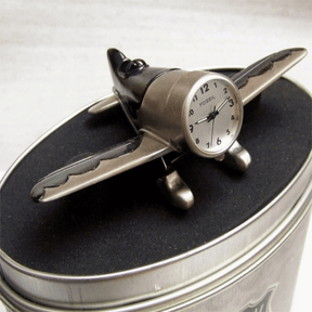 Fossil brand antique aircarft clock - metal