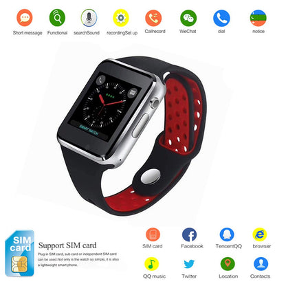 Android bluetooth smartwatch m3 black red