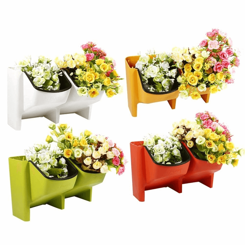 (2 sides) plant growing wall mounted pot