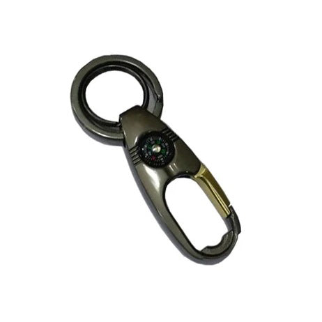 Pack of two stylish metal keychain with compass