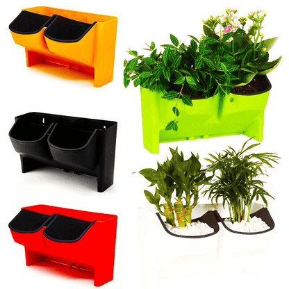 (2 sides) plant growing wall mounted pot