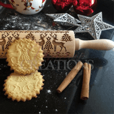 Multi-print engraved rolling pin - wood