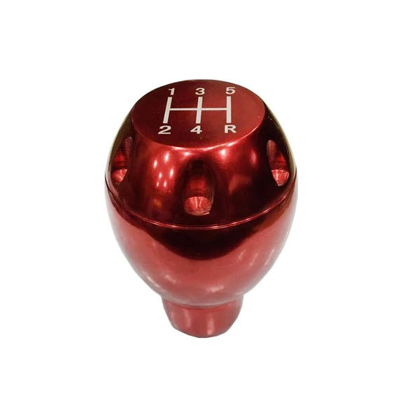 Metal gear knob - red