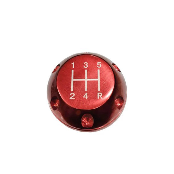 Metal gear knob - red