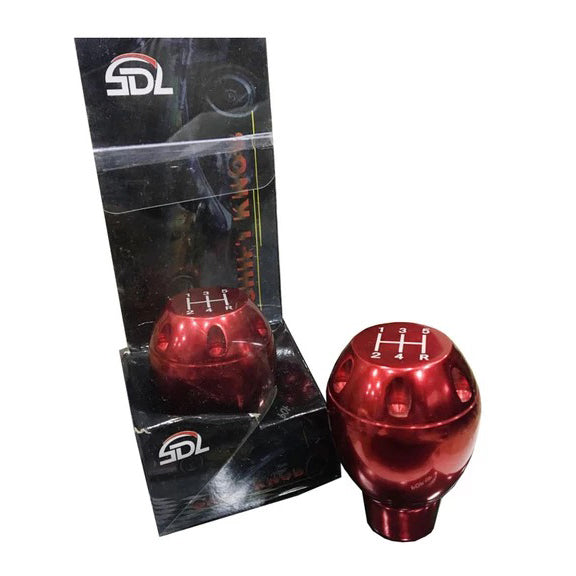 Metal gear knob - red