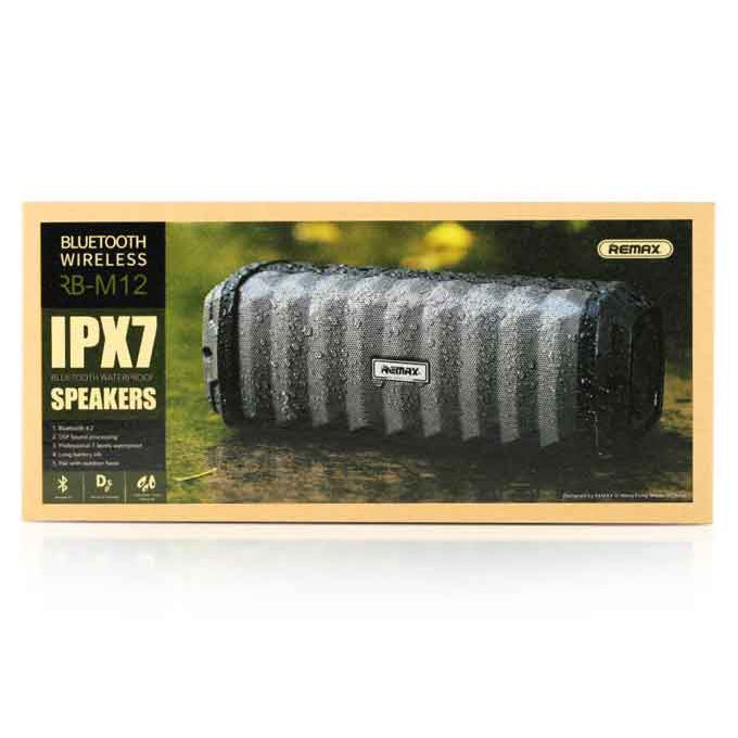 Remax wireless speaker rb-m12 waterproof ipx-7 - black